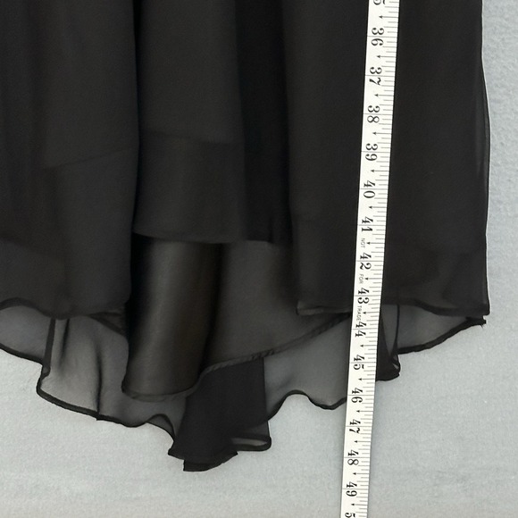 VTG Robbie Bee Womens Dress 6 Black Silk Satin Lined Chiffon Whimsigoth Fairy - Picture 11 of 15